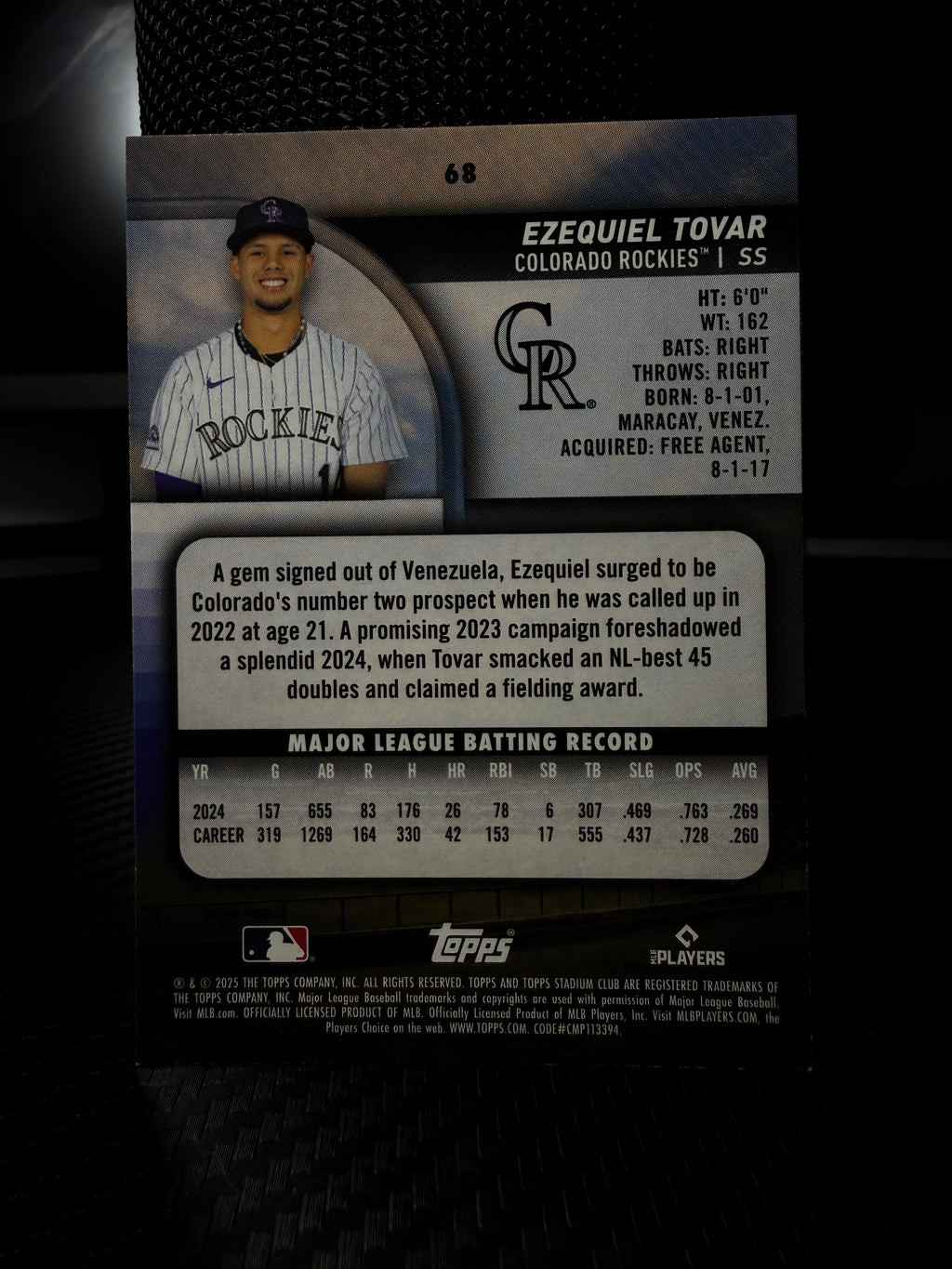 Back of card