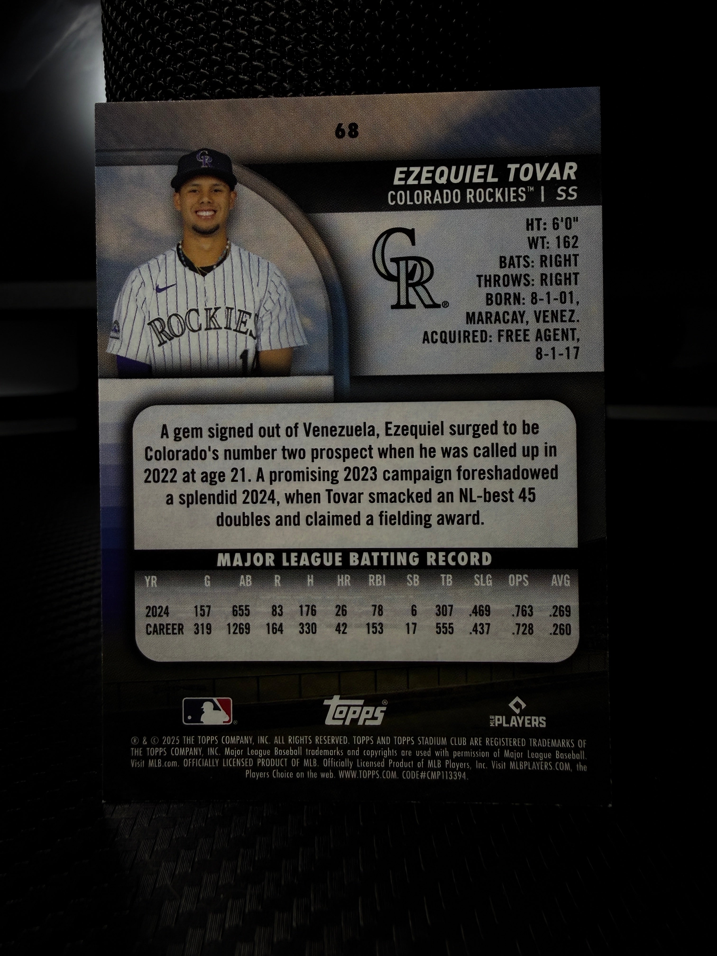 Back of card