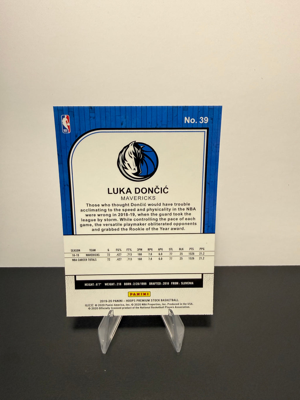 2019-20 Hoops Luka Doncic — Dallas Mavericks — back