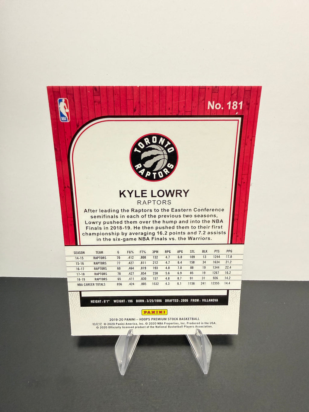 2019-20 Hoops Kyle Lowry — Toronto Raptors — back
