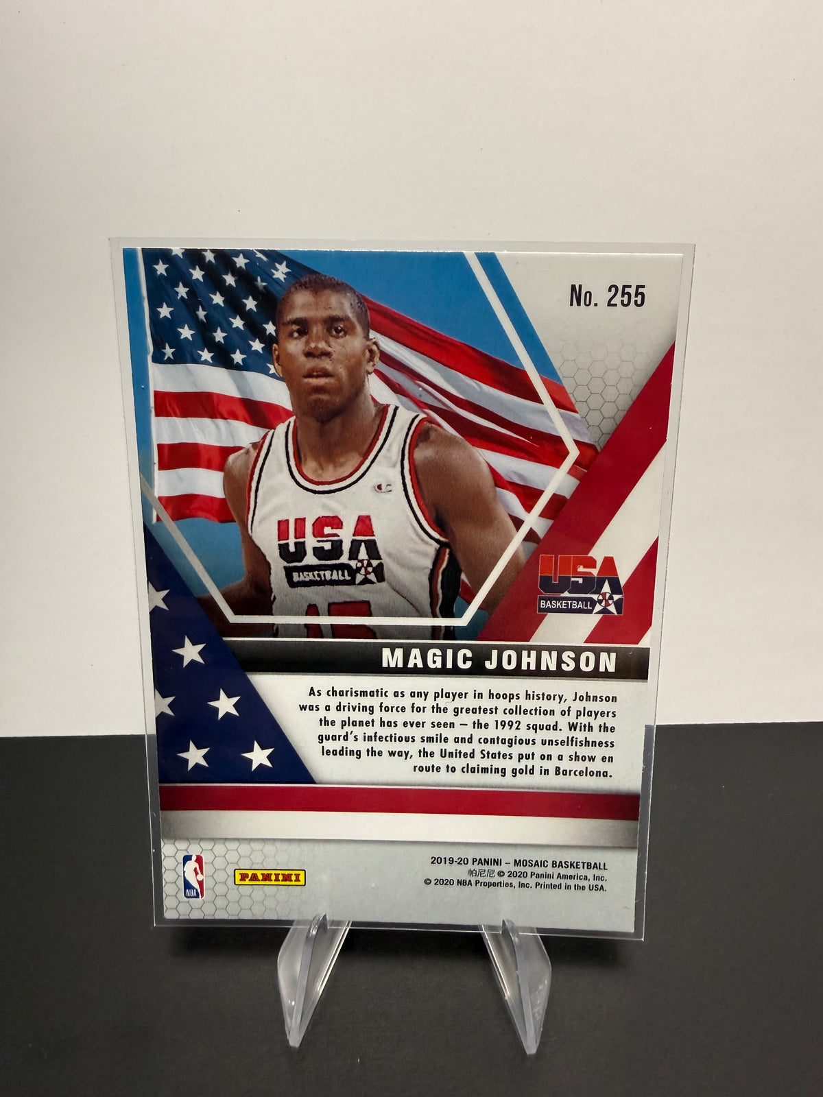 2019-20 Mosaic Magic Johnson — USA Basketball — back