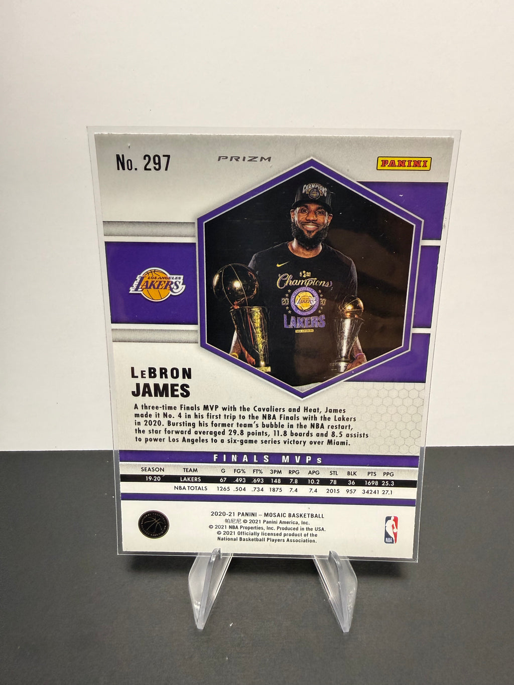 2020-21 Mosaic LeBron James — Los Angeles Lakers — back
