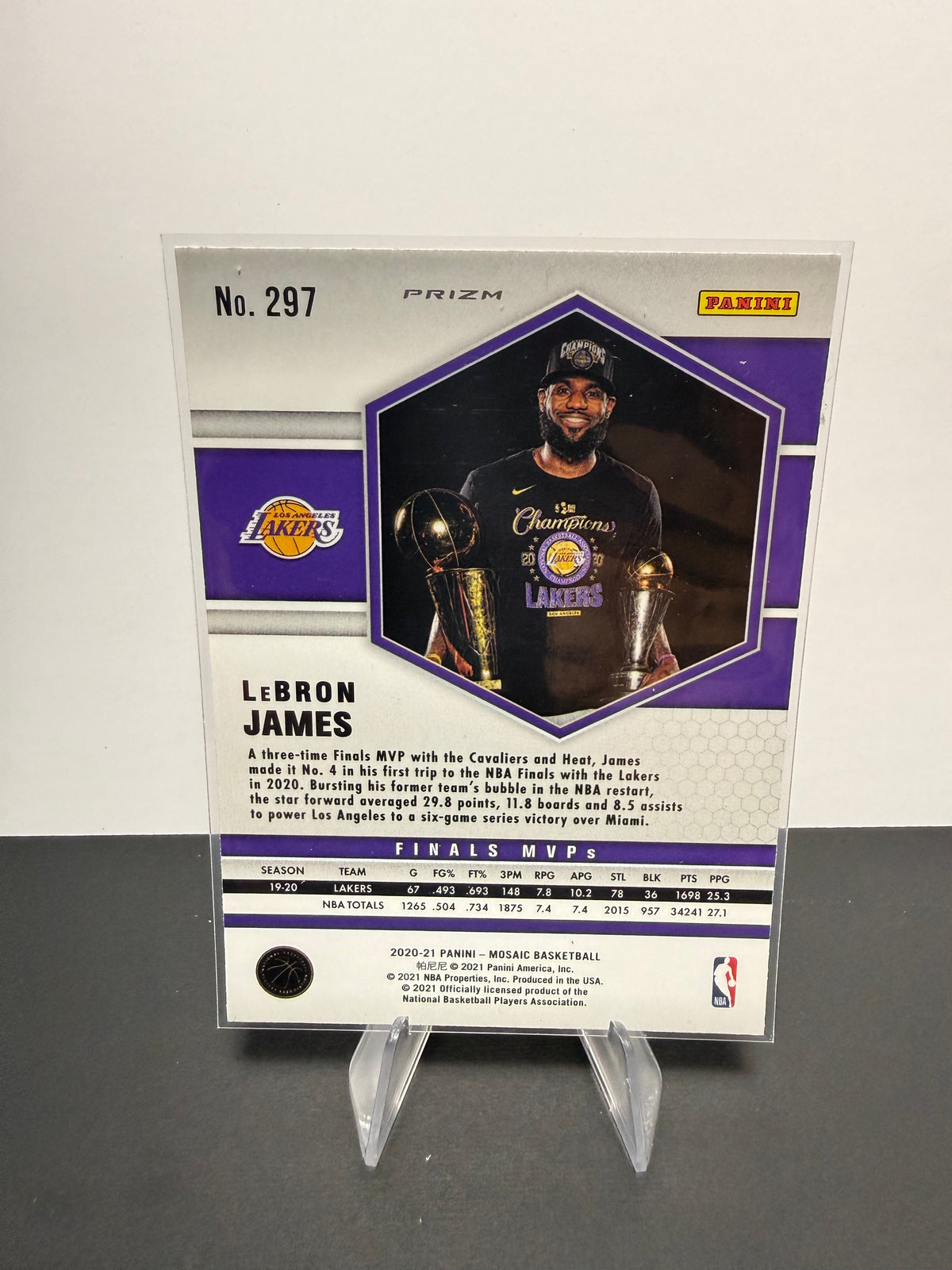 2020-21 Mosaic LeBron James — Los Angeles Lakers — back