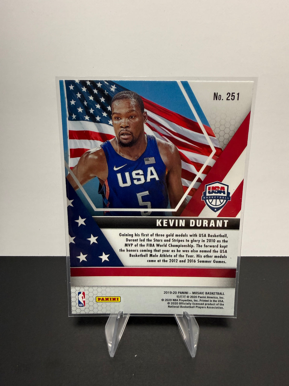 2019-20 Mosaic Kevin Durant — USA Basketball — back