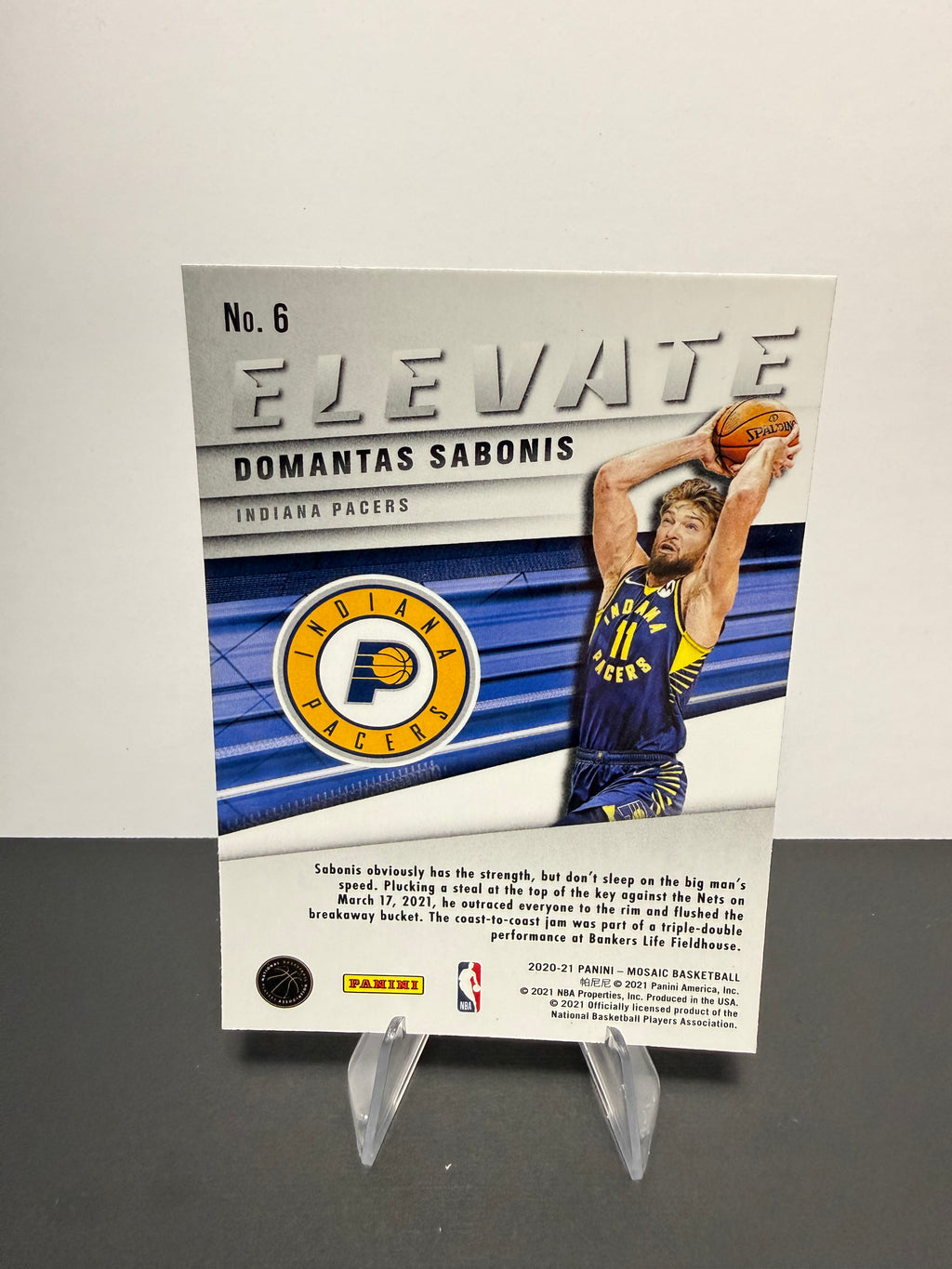 2020-21 Mosaic Domantas Sabonis — Indiana Pacers — back