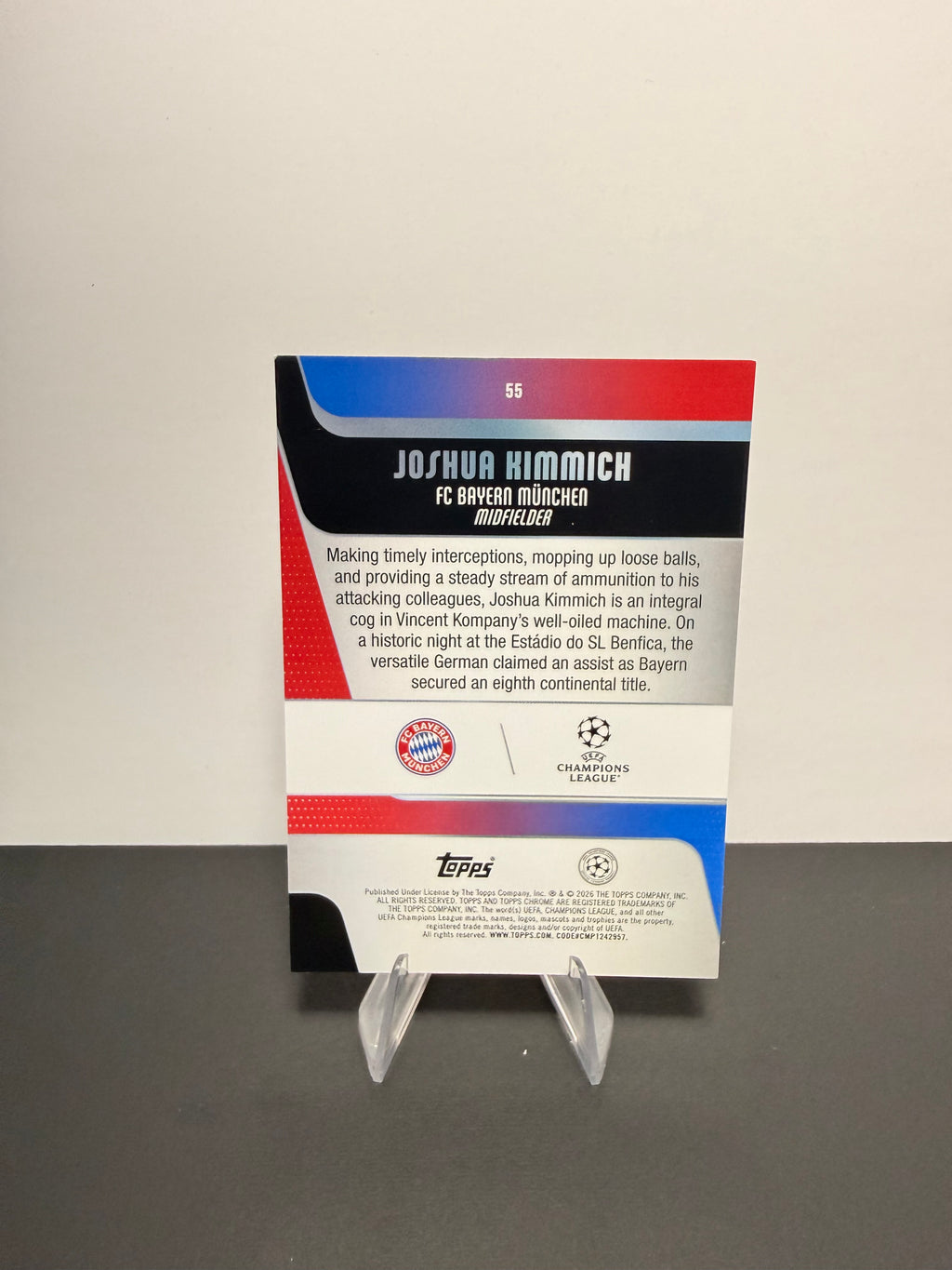 Topps Joshua Kimmich — FC Bayern München — back