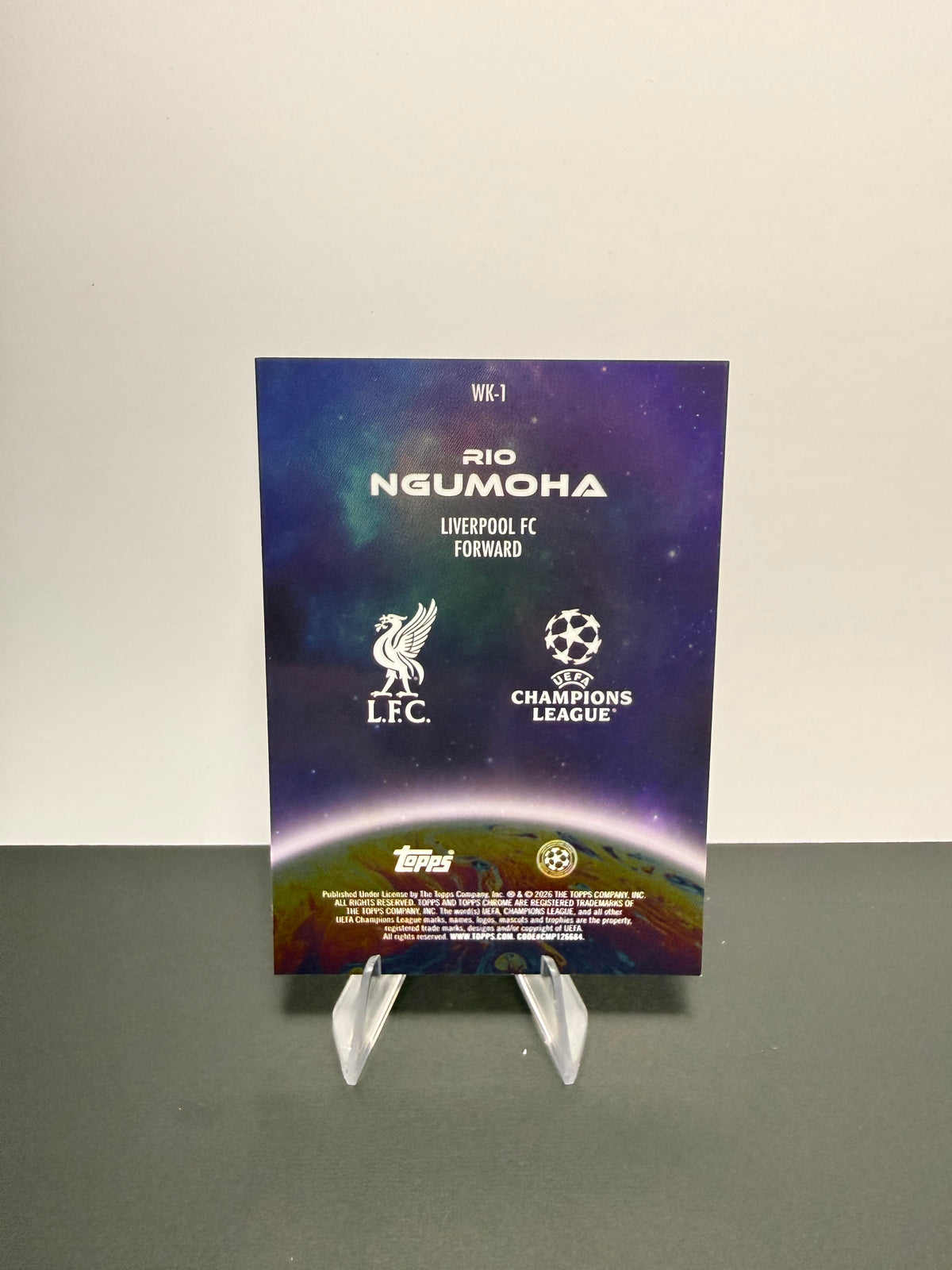 Topps Rio Ngumoha — Liverpool FC — back