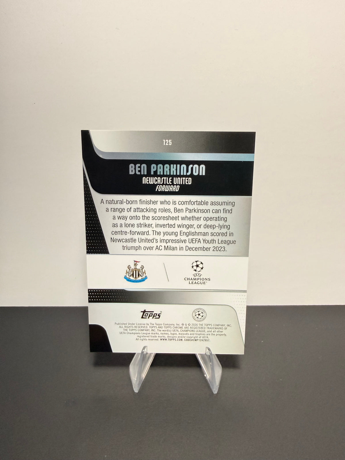 Topps Ben Parkinson — Newcastle United — back