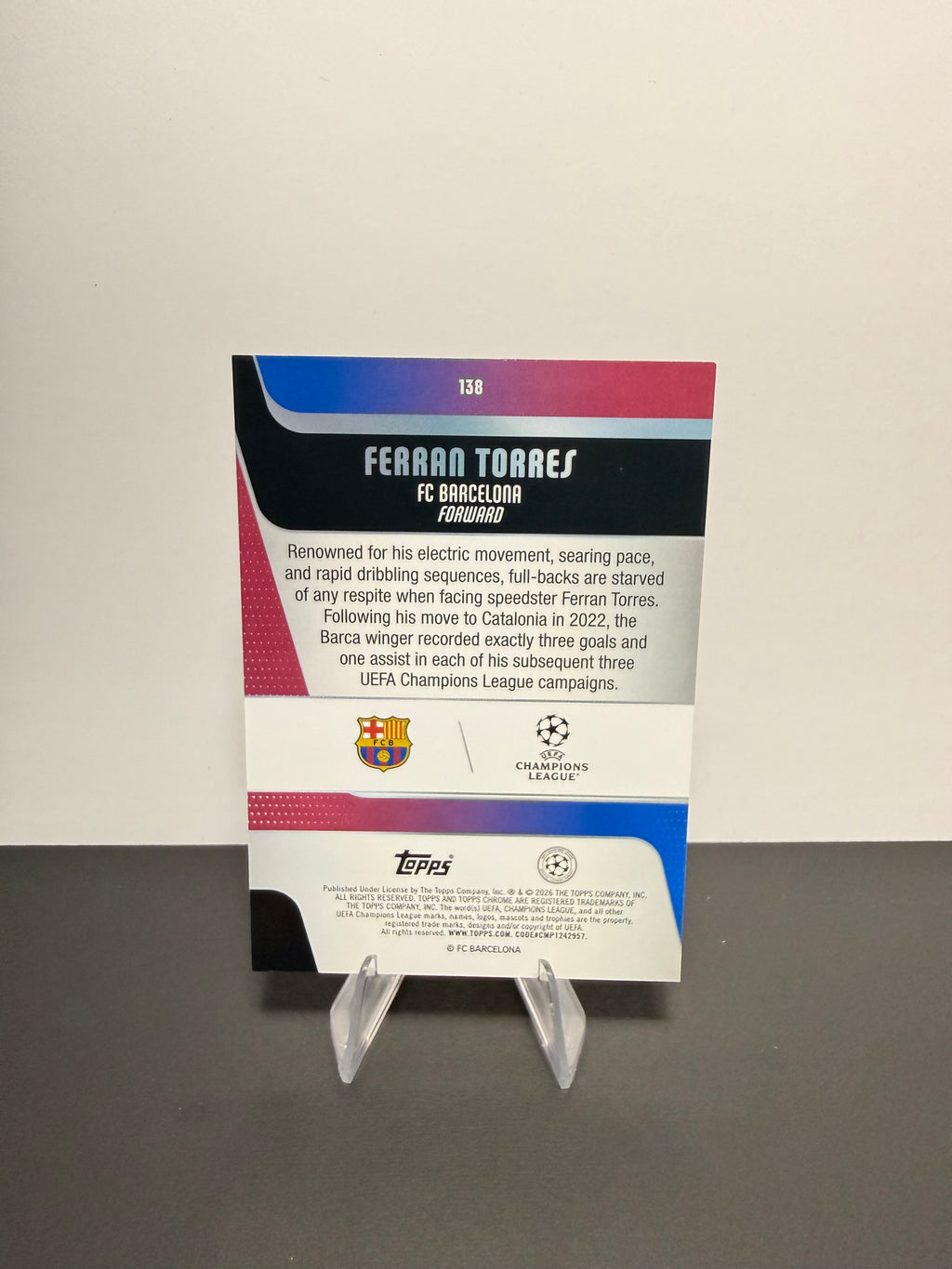 Topps Ferran Torres — FC Barcelona — back