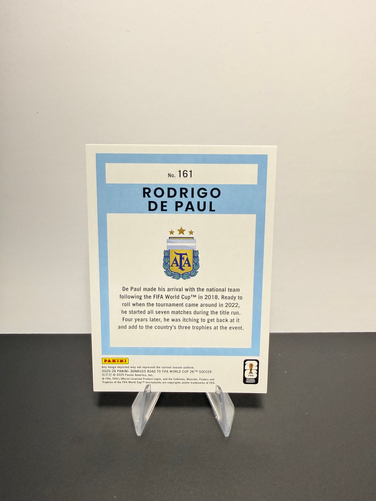 2025-26 Donruss Rodrigo De Paul — Argentina — back