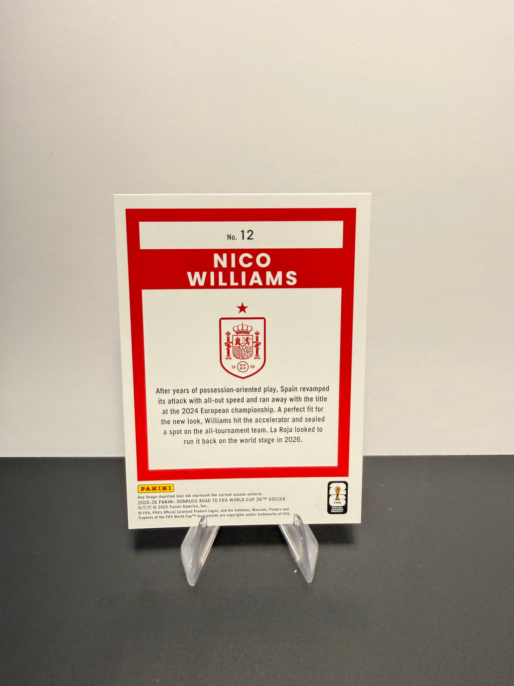 2025-26 Donruss Nico Williams — Spain — back