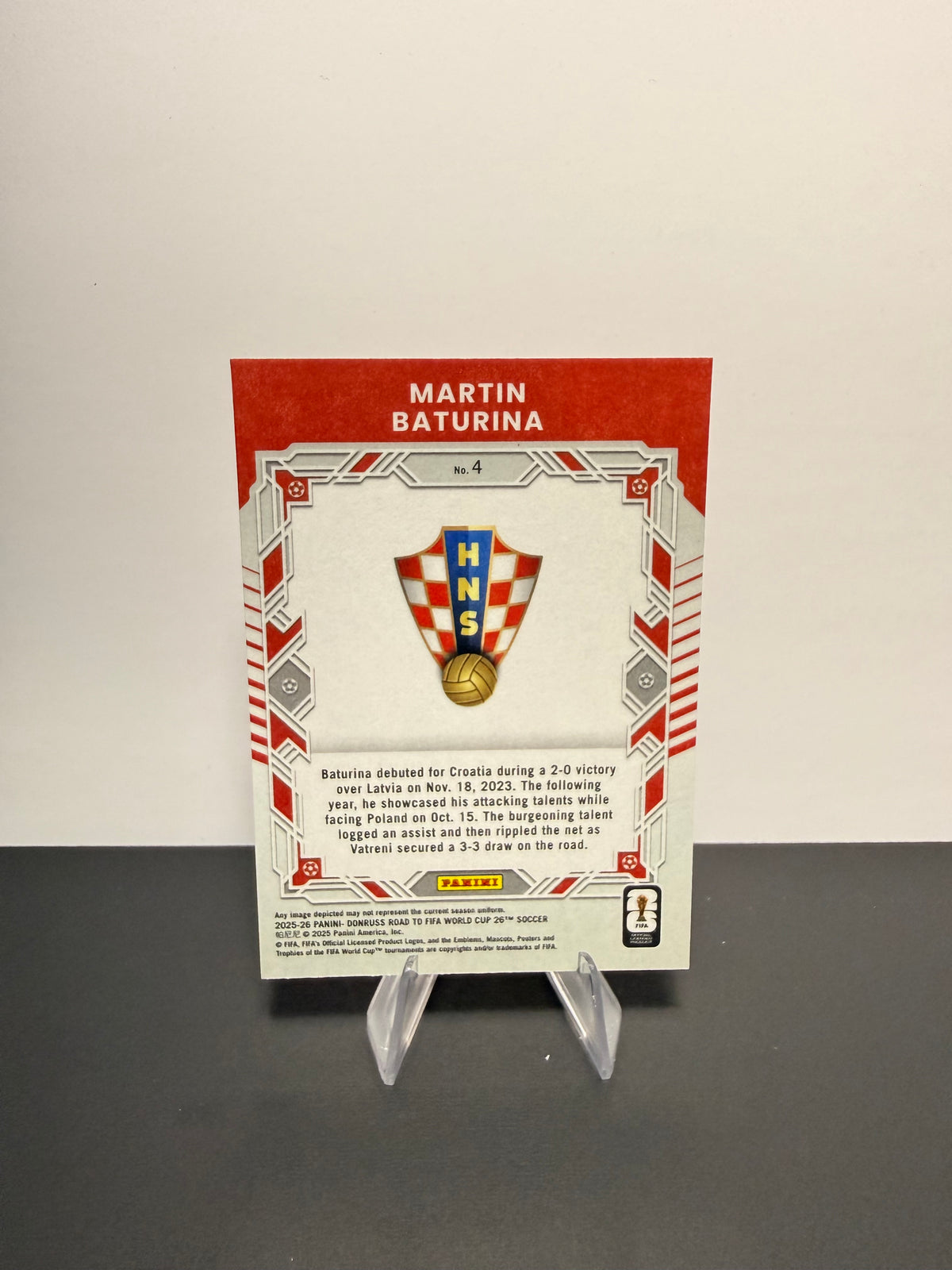 2025-26 Donruss Elite Series Martin Baturina — Croatia — back