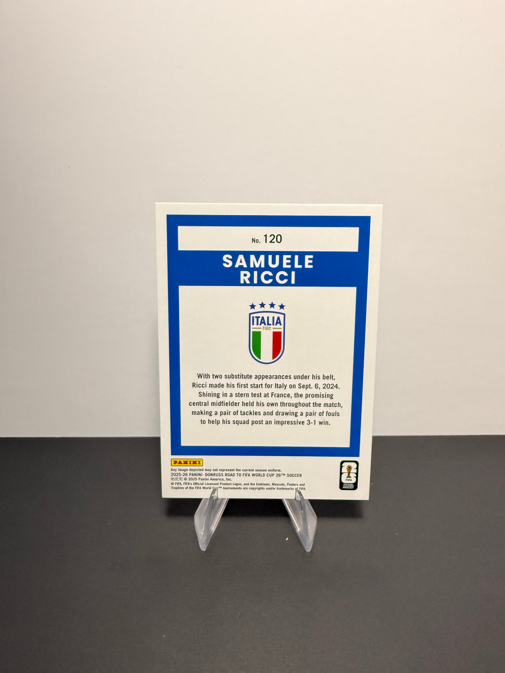2025-26 Donruss Samuele Ricci — Italy — back