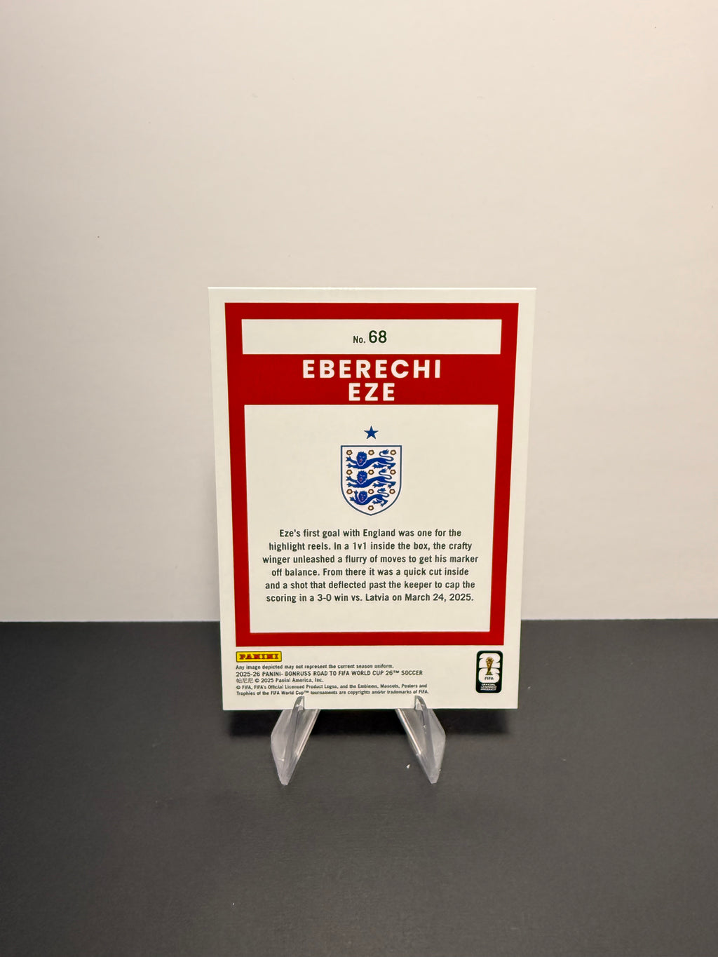 2025-26 Donruss Eberechi Eze — England — back