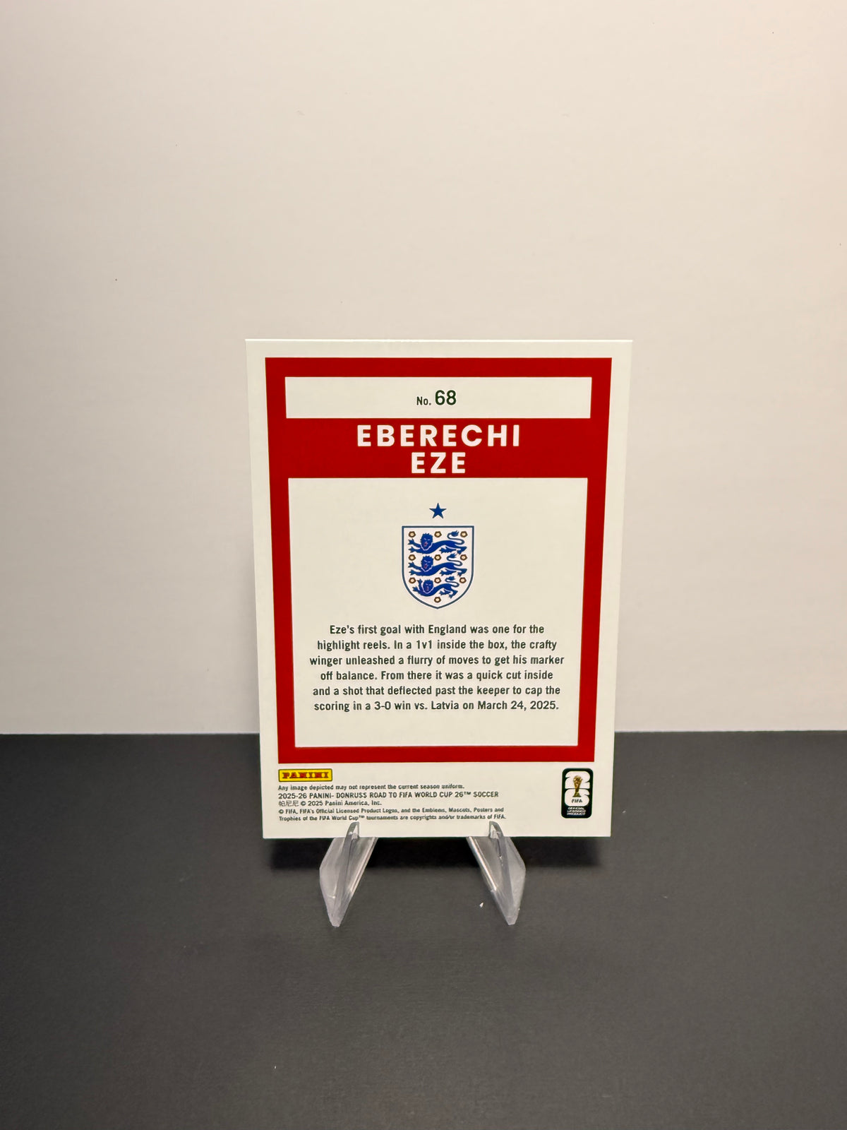 2025-26 Donruss Eberechi Eze — England — back