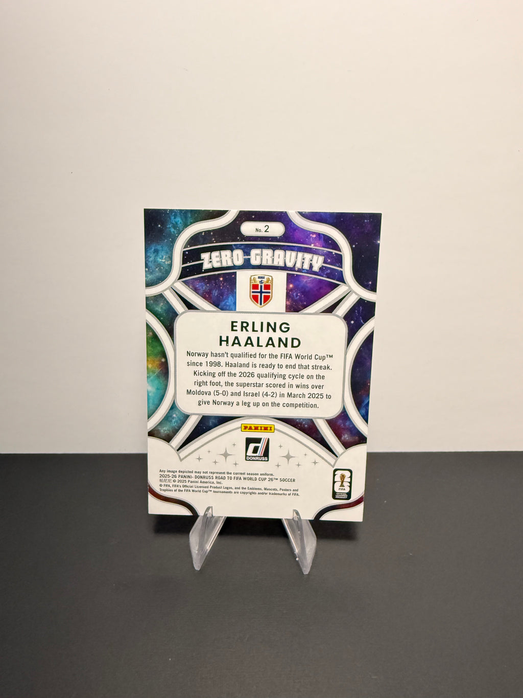 2025-26 Donruss Zero Gravity Erling Haaland — Norway — back