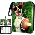 Football Card Binder 400 Pockets Trading Card Binder 4 Pocket with 50 Removable Sleeves Fits 400 Sport Cards 3 Ring Card Holder Binder with Zipper Collector Storage Album